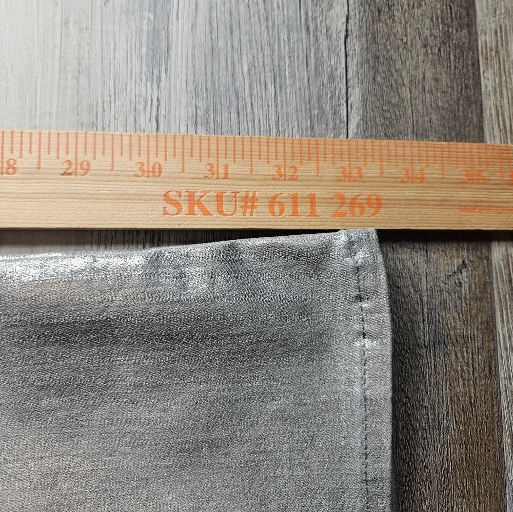 Gap NEW Mid Rise 90s Loose Silver Metallic Straight Leg Pants 30 Tall - Picture 9 of 12